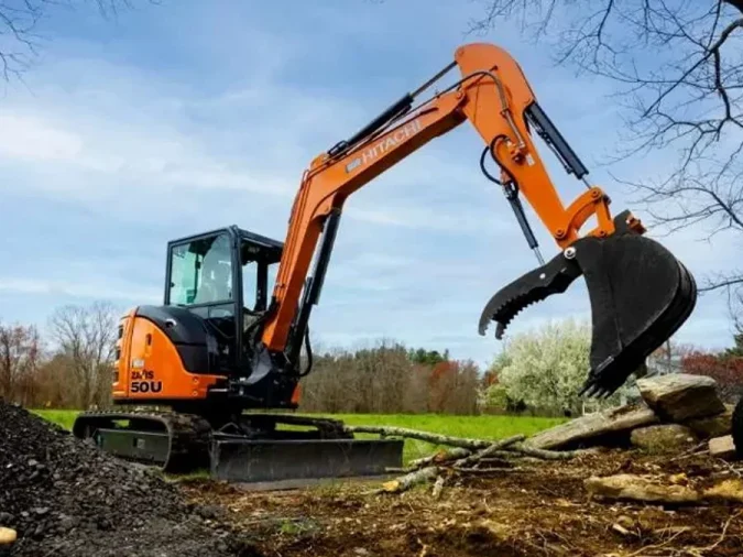 hitachi compact excavator forestry work