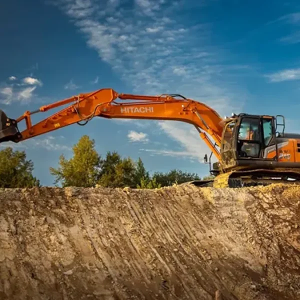 hitachi excavator zx210lc-7h on jobsite