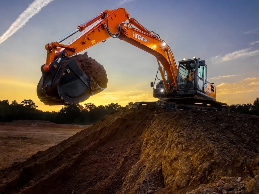 hitachi excavator zx210lc-7h working