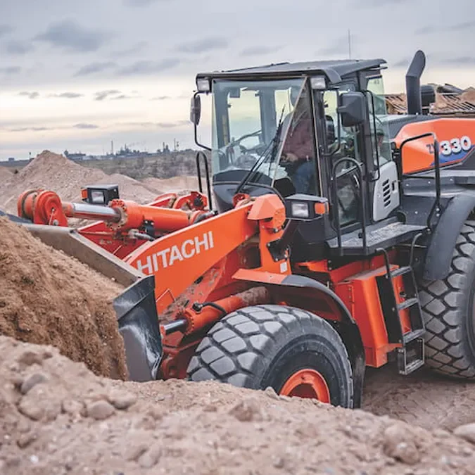 hitachi wheel loader large zw330-6 moving dirt