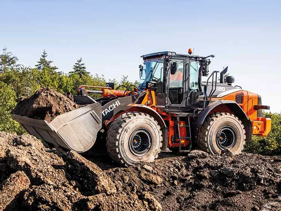 landcros zw220-7 hitachi medium wheel loader working