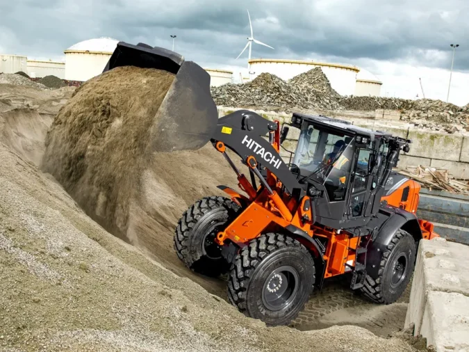 zw160-7 hitachi landcros wheel loader working