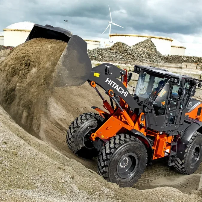 zw160-7 hitachi landcros wheel loader working