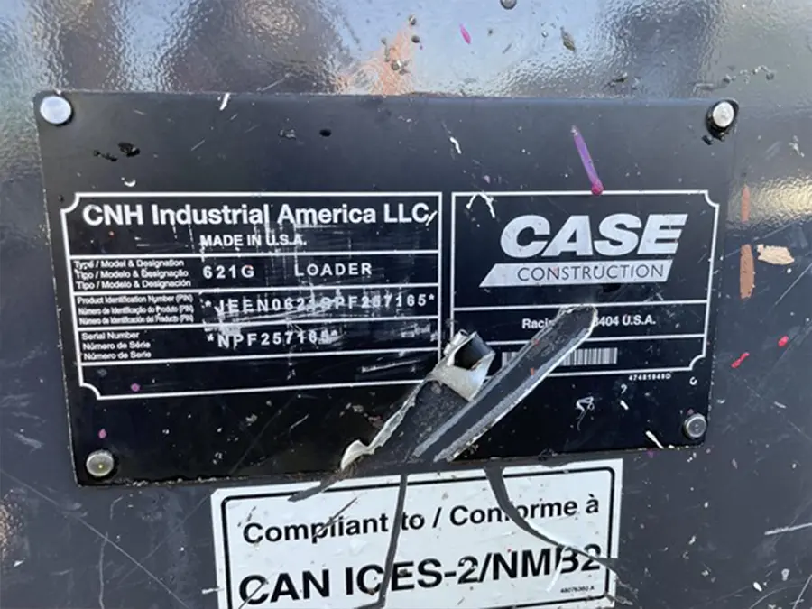 case 621g extended reach serial